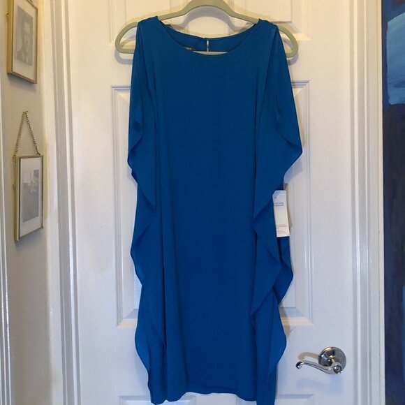 Muse Blue Cocktail Flare Sleeve Dress Size 4 NWT - Picture 1 of 8